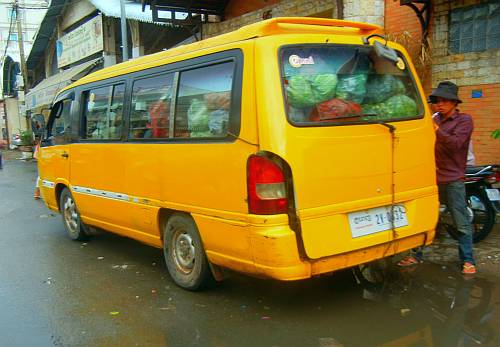 Yellow passenger van